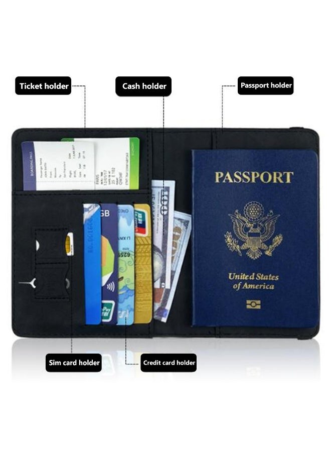 RFID Secure Passport Holder Travel Wallet – Leather Multi-Purpose Organizer with Card & SIM Storage - Image 3